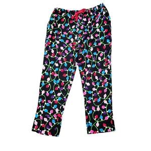 Christmas Pajamas In Ugly Xmas Sweater Style Black w Colorful Christmas Lights